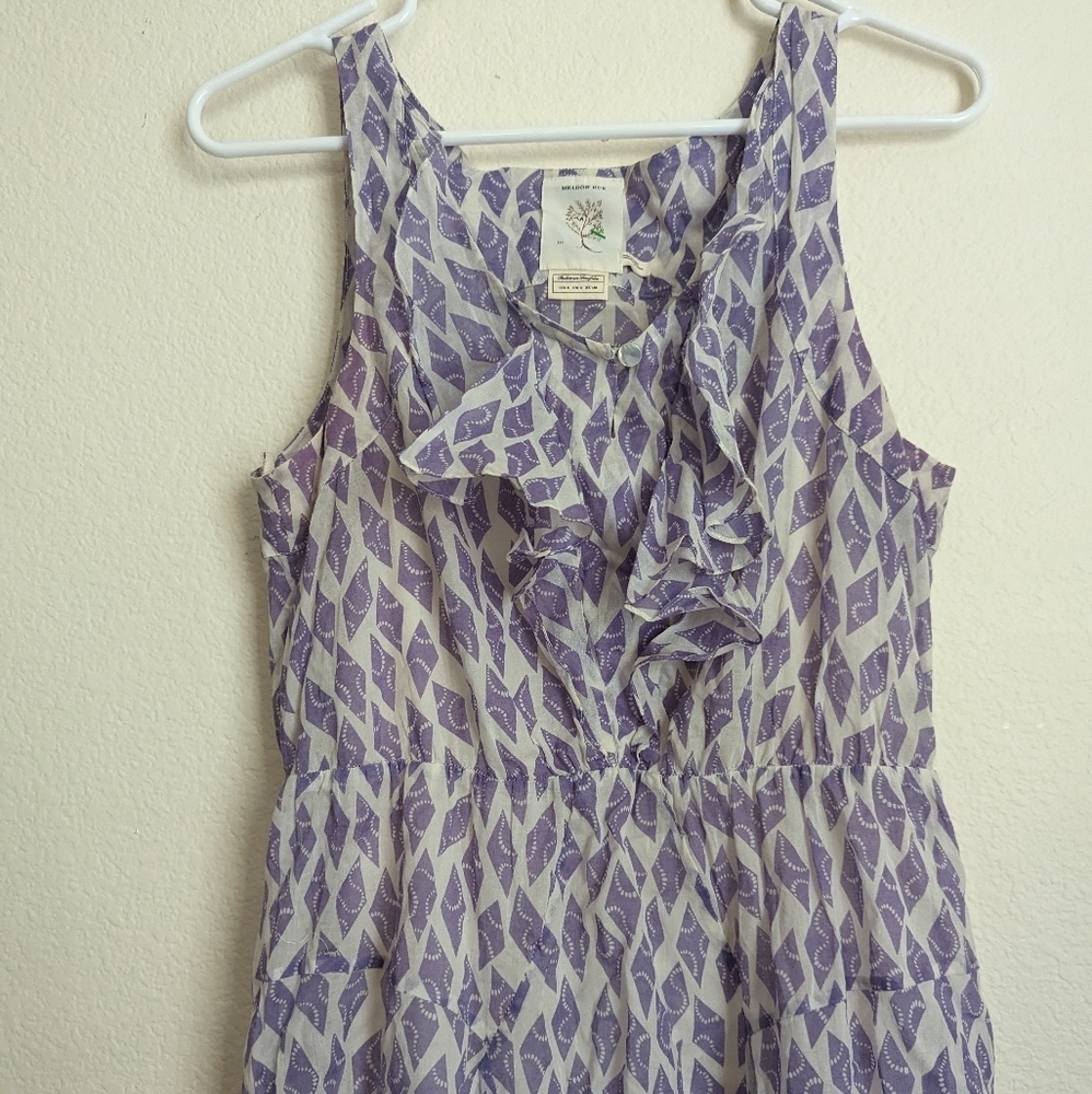 Anthropologie Lavender Printed Sleeveless Midi Dress - Picture 6 of 7
